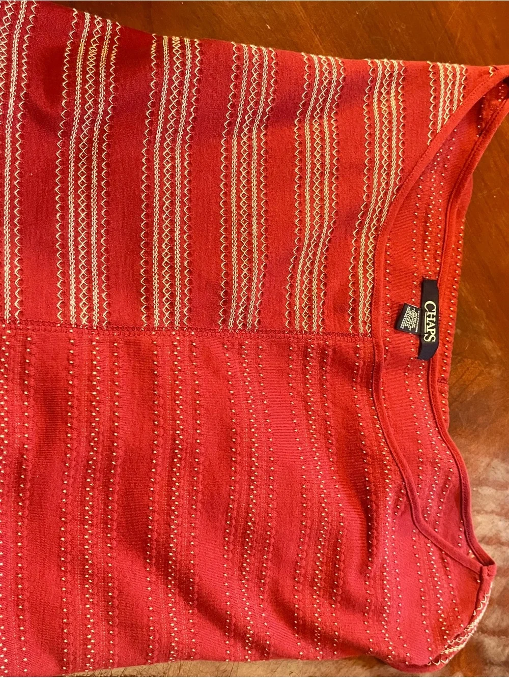 Chaps Red Striped Boatneck Knit Pullover Women’s size 2X L342